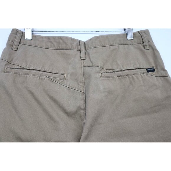Volcom Mens Khaki Cargo Shorts Size 30 Cotton Blend Casual Wear Flat Front Chino - Picture 11 of 12